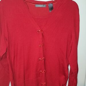 Vintage Liz Claiborne Sweater Set Bow Button Embelishment Size